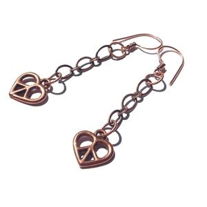 Peace Love Gypsy Festival Earrings Rose Gold Boho